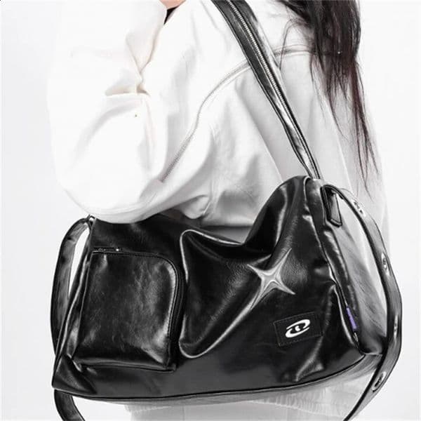 Girls Crossbody Tote Bags Women Highcapacity Grunge Y2k Aesthetic Shoulder Bag Vintage Simple Fashion Casual Handbags All Match 240729