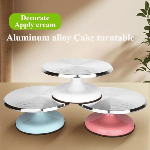 Cake Turntable Plastic Ceramic Turntable Glass Turntable Flower Mounting Table Baking Tools Aluminum Alloy Rotating Cake Base 240729