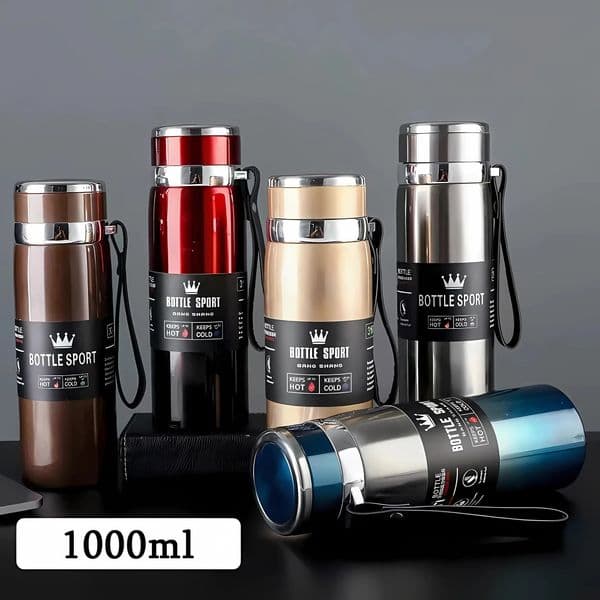 2026 1L Thermal Water Bottle Keep Cold And Thermos For Tea Coffee Vacuum Flasks Stainless Steel 240729 Free Shipping