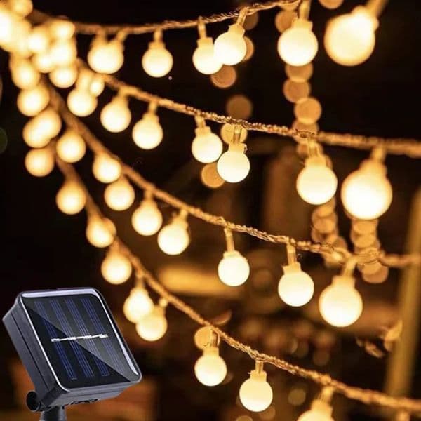 Solar Outdoor String Lights 200 LED Crystal Ball Waterproof Globe for Garden Patio Holiday Party Decor 240729