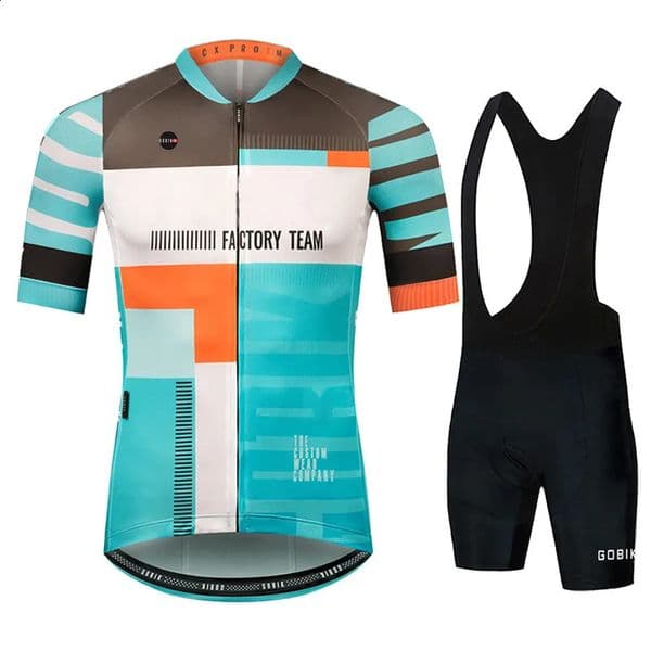 2025 New Gobikful Mens Cycling Jersey Set Breathable Short Sleeve Sports Shirt Team Training Bike Wear For Summer - Blue Free Shipping