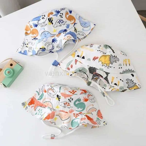 Summer Baby Sun Hat Boys Cap Children Panama Unisex Beach Girls Bucket Hats Cartoon Infant Caps UV ProtectionXJ240730