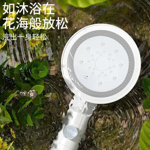 7-in-1 massage and spa pressure shower head with filter 6-speed high-pressure rain shower faucet nozzle bathroom accessoriesW240730
