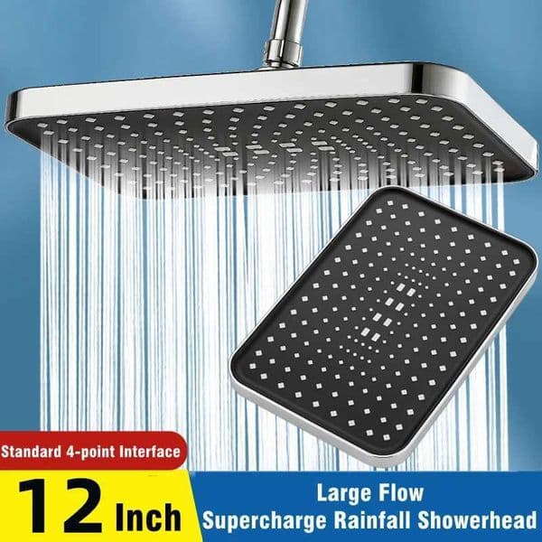 Luxury 12 inch high-pressure spray rain shower head with high flow and pressurized rain shower head that rotates 360 to save waterW240730