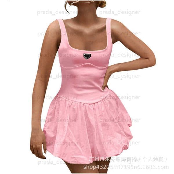 Basic casual dress designer women's summer new vest waist sexy fashion solid color patchwork dress