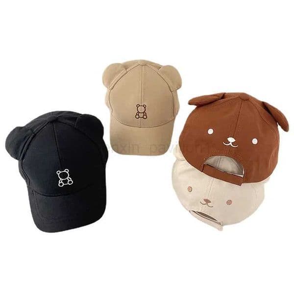 Cotton Sun Hats for Kids Baby Summer Snapback Hat Baby Girls and Boys Cartoon Cute Bear Embroidery Children Baseball CapXJ240730