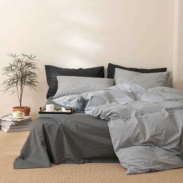 Ins four piece set of quiltswashed cotton bed sheetsduvet coverscollege dormitory beddingcomplete set of four three pieces Y240730