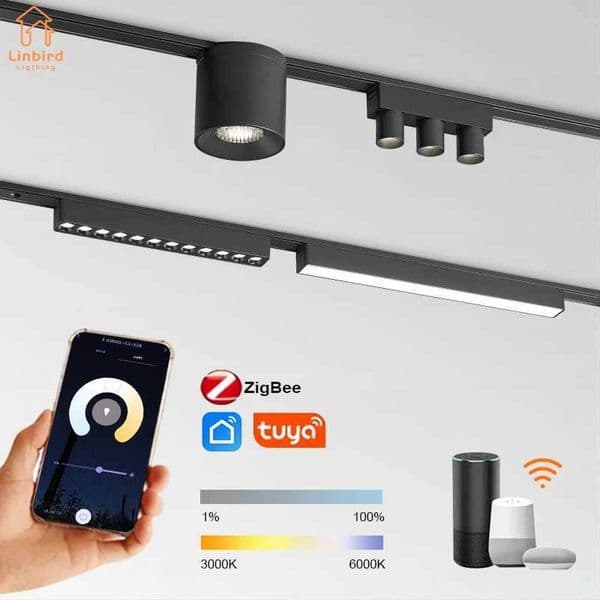 ST1 Series Smart TUYA ZIGBEE Ultra Thin Aluminum Magnetic Track Light 6mm No Cell Required High Hardness Modern Flexible FixtureCL240730