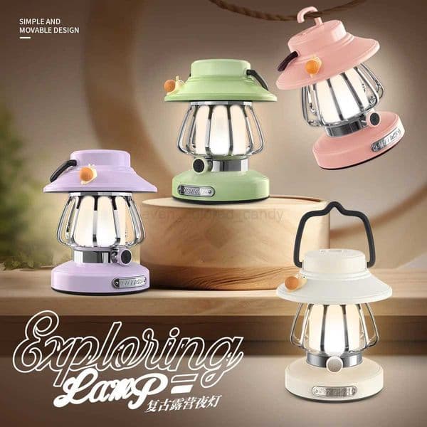 New Creative Night Light Outdoor Camping Light Hook Portable Charging Christmas Gift Decorative Light Retro Table LampB240731