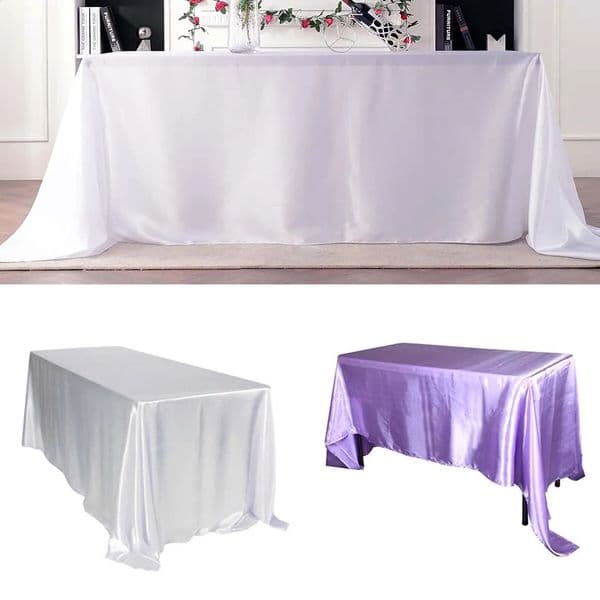 228x396cm Washable Rectangle Satin Wedding Tablecloth Table Cloth For Restaurant el Banquet Party Events Decor Table Cover 240730
