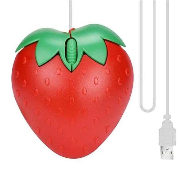 New Arrival 3D Mini Cute Cartoon Strawberry Line Mouse USB Optical Mouse for Laptop Gaming Girls Strawberry Mouse Computer Gaming Mouse T250102