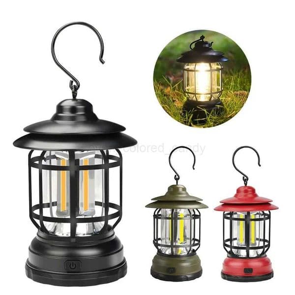 LED Camping Lantern 2Lighting Modes COB Battery Powered For Hiking Camping Emergency Home Power Outages Indoor OutdoorB240731