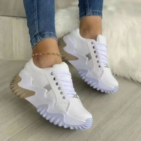 Women's Canvas Tennis High Top Sneakers: Breathable Lace-Up Running Shoes 4 21772