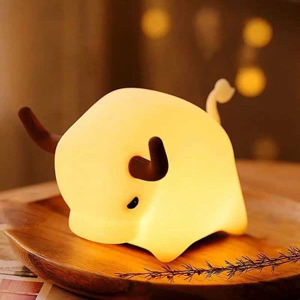 Adjustable Night Light Adjustable Silicone Cow Light Cartoon Cute Night Light Multipurpose Table Lamp For Bedroom Living Room B240904