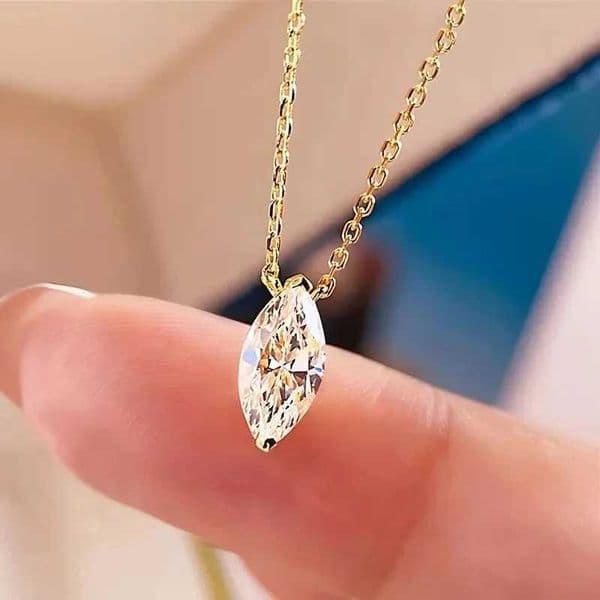 CAOSHI simple and fashionable pendant necklace suitable for womens marquis cubic zirconia wedding jewelry wearing exquisite girl accessories every day W240731