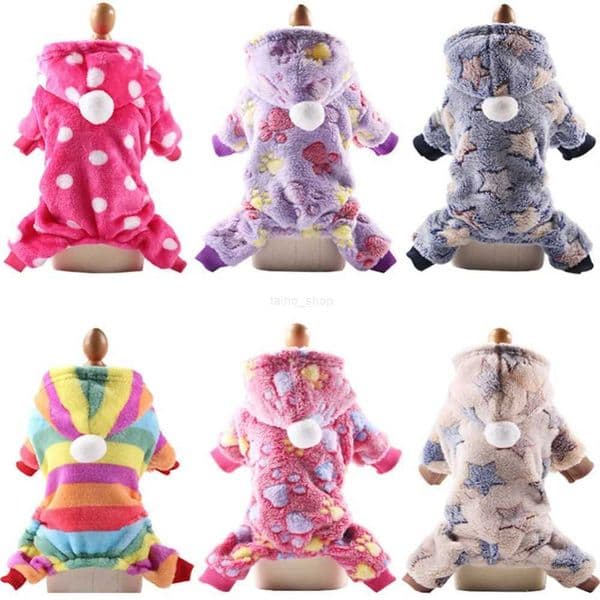 Dog Pajamas Fleece Jumpsuit Autumn Winter Dog Clothes Four legs Warm Pet Clothing Outfit Small Dog Star Costume ApparelXJ240731