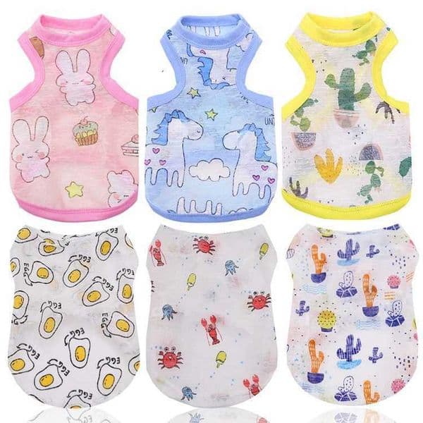 Ultra Thin Summer Dog Vest Cute Print Breathable Dog Clothes for Small Dogs Chihuahua Clothing Yorkies Costumes Pet Cat T ShirtsXJ240731