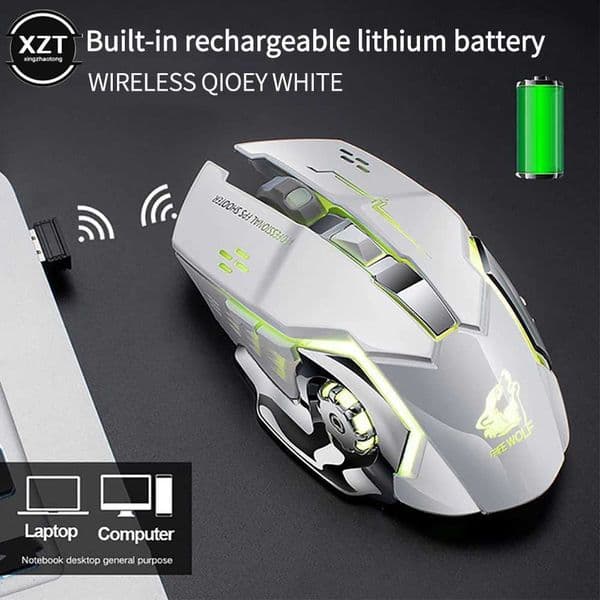 New Arrival Free Wolf X8 Wireless Charging Game Mouse Mute Mouse Backlit Mechanical Mouse Ergonomic Optical Mouse for PC Laptop Desktop T250225
