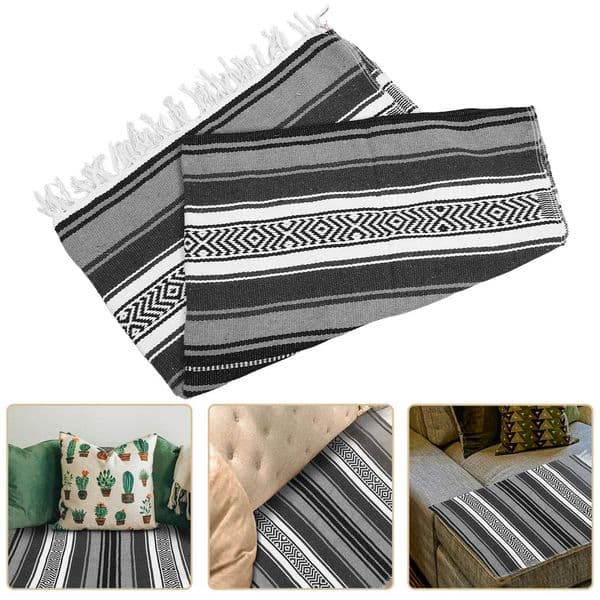 Yoga Blanket Mexican Fringe Western Beach Blankets Sand Camping Couch Shawl Soft Cozy Blanket for Bed Couch Sofa 130x180cm Y240730