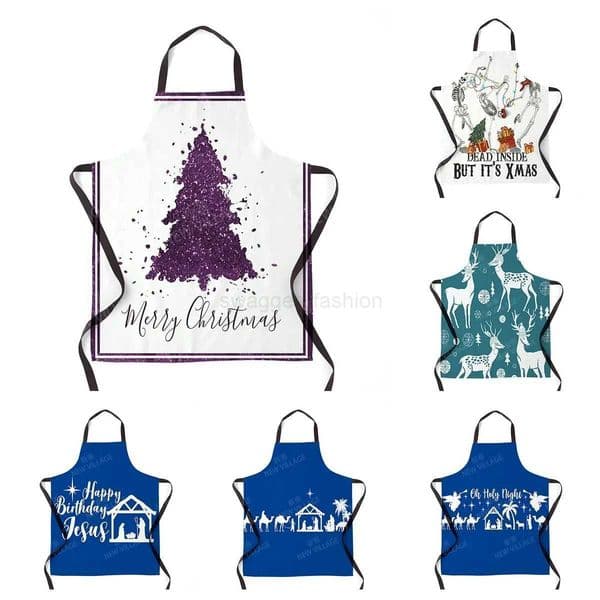 Aesthetics Womens Kitchen Apron Childrens Waterproof Waitress Work Apron Original Oil Resistant Christmas Style Fashion ApronXJ240731