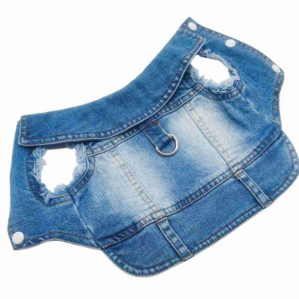 XS-XXL Dog Jeans Coat Small Dog Denim Harness Vest 2024 Spring Puppy Clothes for Yorkie Poodle Chihuahua Costume Cat OutfitXJ240731