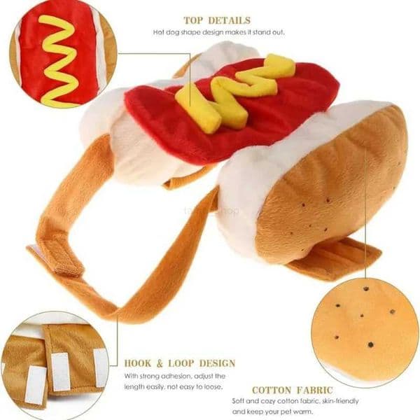 Hot Dog Shaped Sausage Funny Dog Costumes Halloween Dachshund Adjustable Clothes Pet Apparel Dressing Up Cat Party Costume Suit