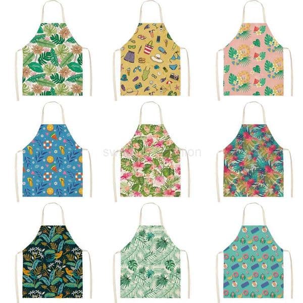 Kitchen Aprons for Women Linen Bibs Household Cleaning Apron Home Waterproof Chefs Cooking Baking Apron for ChildXJ245287