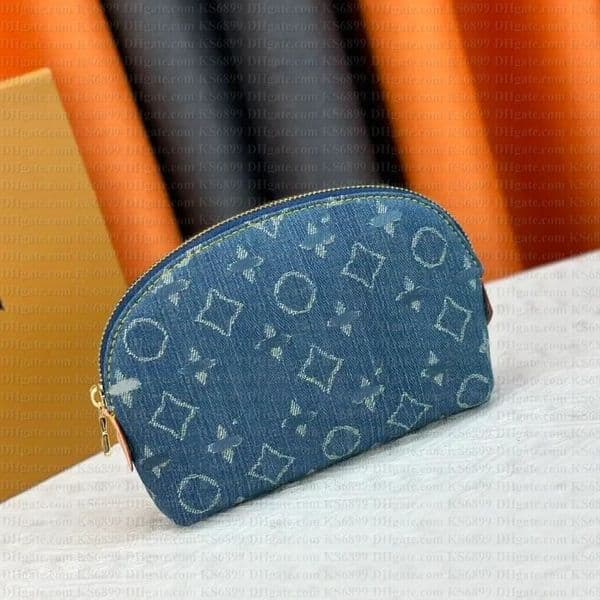 Designer bag Luxury Denim Bag Shell Cosmetic Bags Mini Totes Bags Handbag Denim Clutch Bags Ladies Handbags Leather pouch Purse Pochette With Original Dust bag