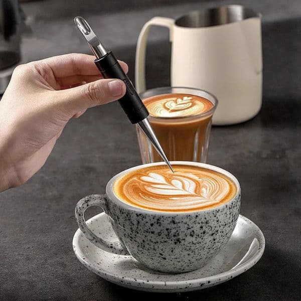 Stainless Steel Coffee Decorating Art Pen Wooden Handle Latte Pull Flower Needle Barista Tool Coffee Accessories Modeling Tool 240731