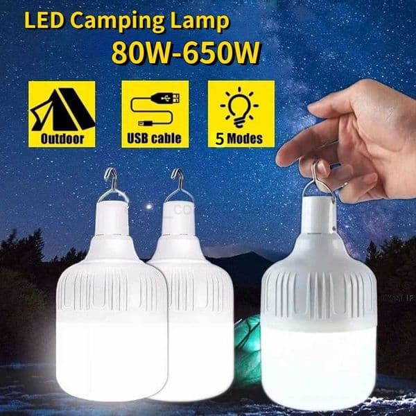 Camping Light USB Rechargeable LED Bulb 5 Modes Hanging Tent Light Portable Emergency Bulb for Garden Outdoor Fishing CampingB240731