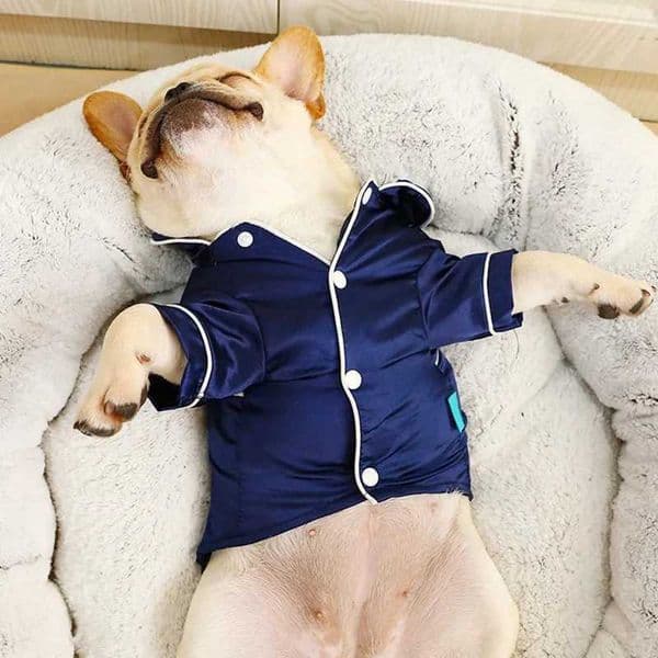 Pet Dog Pajamas Luxury Soft Silk French Bulldog Pajamas Pet Coat Clothing For Small Dogs Shih Tzu Puppy Cat Shirt Pet CostumeXJ240731