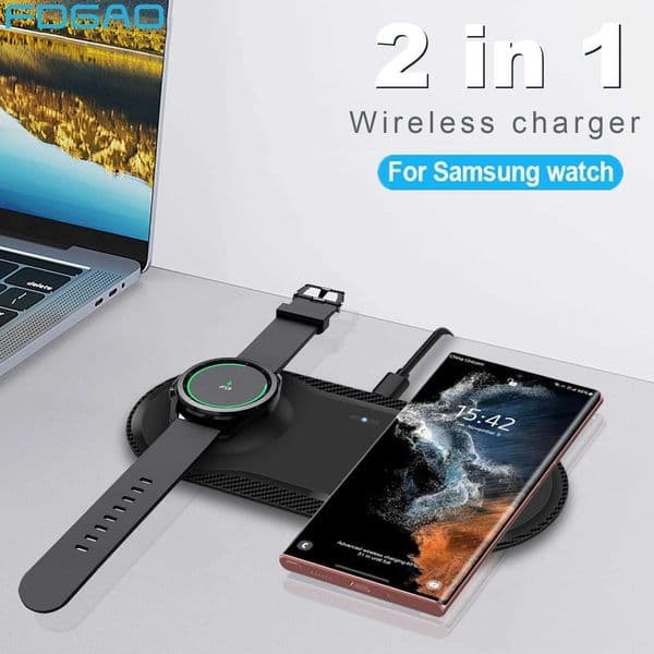 25W 2 in 1 Wireless Charger Pad For Samsung S23 S22 Ultra Galaxy Watch 6 5 Pro 4 3 Active Buds Dual Fast Charging Dock StationM240731