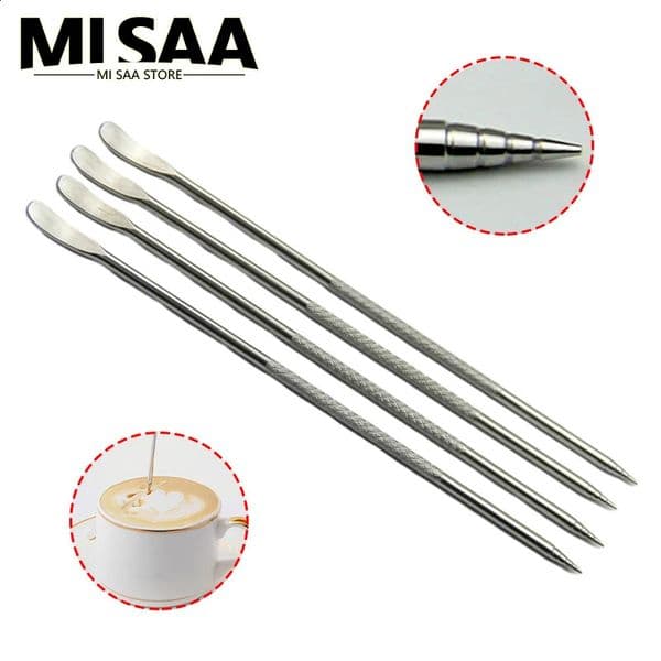 Coffee Latte Art Pen Garland Needle To Draw Stainless Steel Cappuccino Espresso In Coffee Tamper Needle Milk Stick Barista Tools 240731