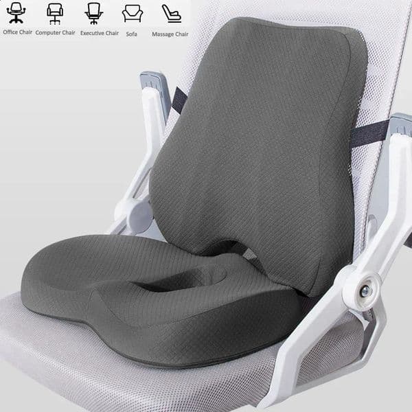 2026 New Memory Foam Seat Cushion Waist Back Support Set Orthopedic Ergonomic Coccyx Hip Lumbar Pad For Office Chair Car 240730 Free Shippin