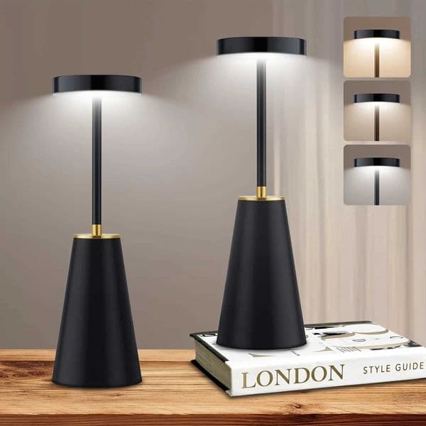 Table Lamp Cordless 3 Colors Dimmable USB Rechargeable Touch Desk Lamp with 4000mAh Battery Bedside Lamps Desk Lights B240904