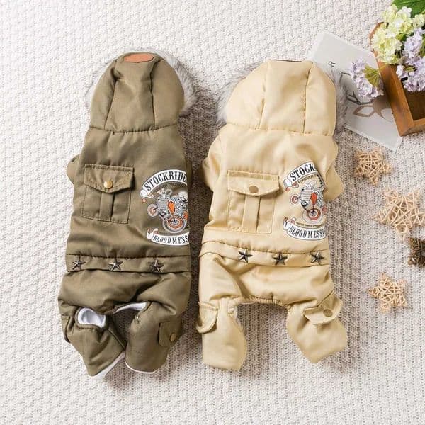 Pet Dog Jumpsuit Soft Dog Clothes for Small Dogs Winter Warm Chihuahua Jacket Yorkie Costumes Hooded Coat Poodle Pet OutfitsXJ240731