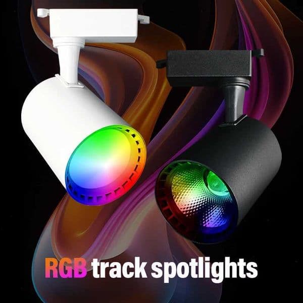 RGB LED Ceiling Track Light 7W 15W Colorful COB Phase Wall lamp Rail Spotlight Stage KTV Cloth Shop Track Lighting AC110V 220VCL240730