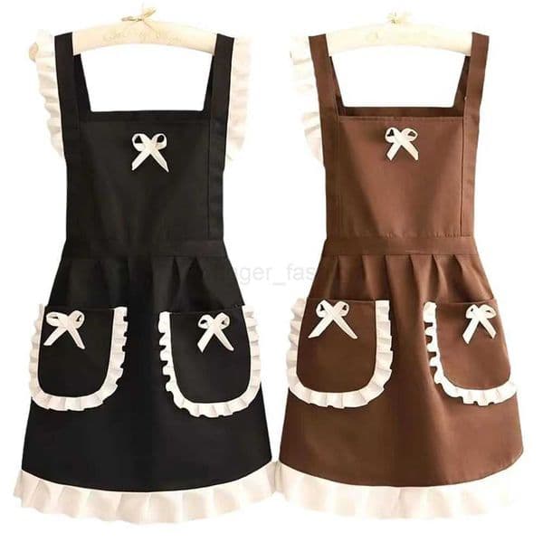 Cute Japanese Maid Outfit Apron for Girls Cooking Restaurant Work Coffee Nail Shop Oil Resistant Home Sleeveless Kitchen ApronXJ240731