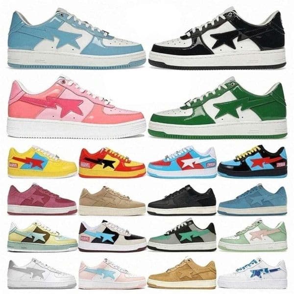 Designer Shoes Platform Sneakers Patent Leather Green Black White Plate-forme for Men Women Bapestaity Trainers Jogging