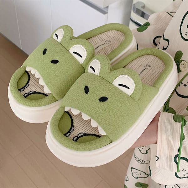 Soft cloud creative cartoon dinosaur Women's Men's slide shoes Indoor family platform slipper women's summer beach non-slip ed72
