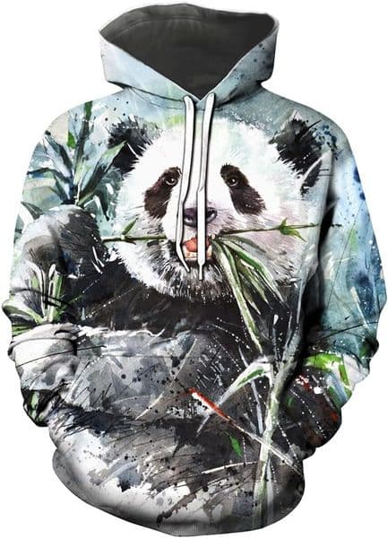 Hoodie for Mens Womens Cute Panda Print Hooded Pullover Novelty Hoodie for Mens Womens Graphic Hoodies sweatshirt Pullover Cool fashion Long Sleeve