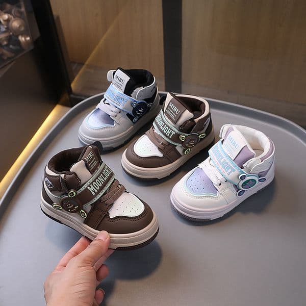 Kids High Top Sport For Boys Girls Soft Soles Non-slip And Wear-resistant Running Sneakers able Color Cutefeet Toddler Shoes Sizes 21 - 32 S260425
