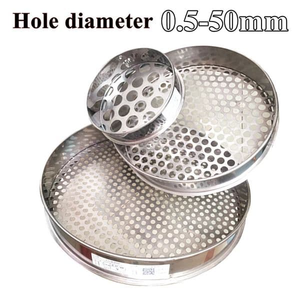 Round 304 Stainless Steel Mesh Sieve 0.5-50mm Hole Kitchen Baking Food Bean Filter Screen Fruit Filter Sieve Strainer Sifter Net 240326