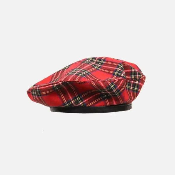 ious Beret Hat Fashion Ladies Outdoor Travel Plaid Painter Unisex Adult Daily Vintage Red Autumn 241031