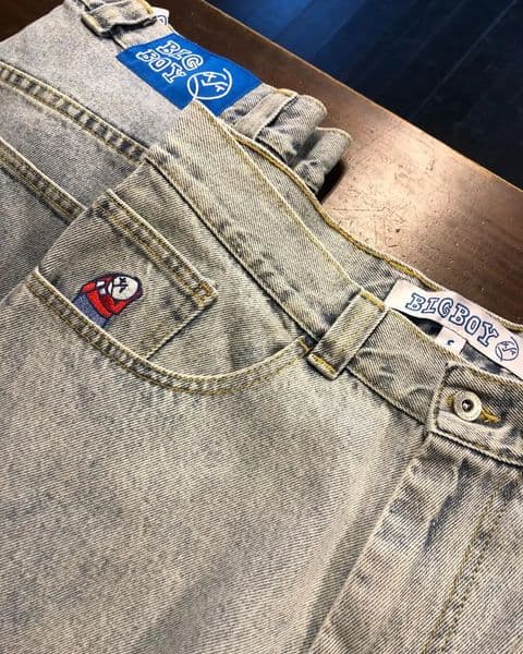 Hip Hop Big Boy Jeans Y2K Pants Streetwear Gothic Cartoon Embroidery Retro Blue Baggy Punk Rock High Waist Wide Trouser 241024