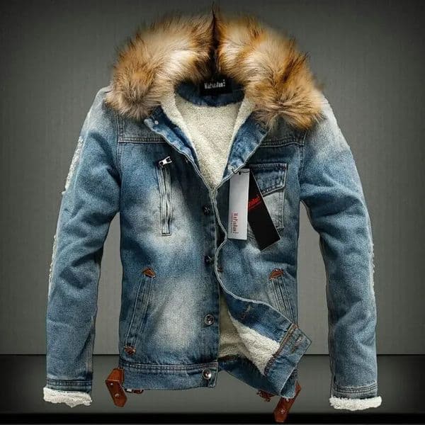 Mens Winter Fleece Thickening Coat And Jacket Loose Lapel Plus Size Denim Jacket Man Casual Keep Warm Thickend Coat 241031