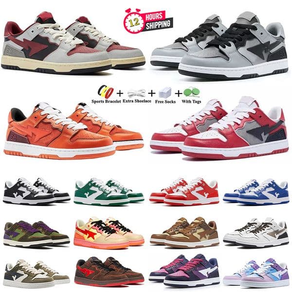 with box Designer bapestasK8 93 Mens Casual Running shoes HAJIME SORAYAMA RED WHITE PANDA PATENT RED GREY BAPY MINTY GREEN men women trainers sports sneakers