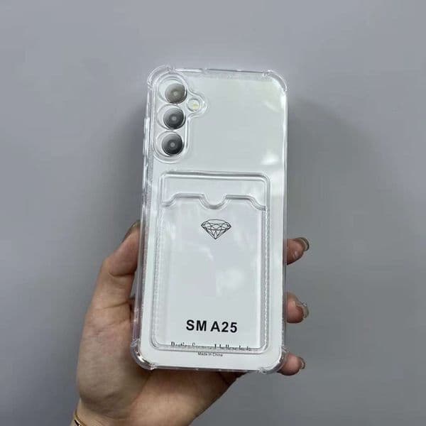 Card Slot Pocket TPU Shockproof Cases For Huawei Mate 60 50 Pro Honor 80 70 Nova 10 SE 9 P60 Redmi 10C 9C 9A Credit ID Fine Hole Soft Four-corner Transparent