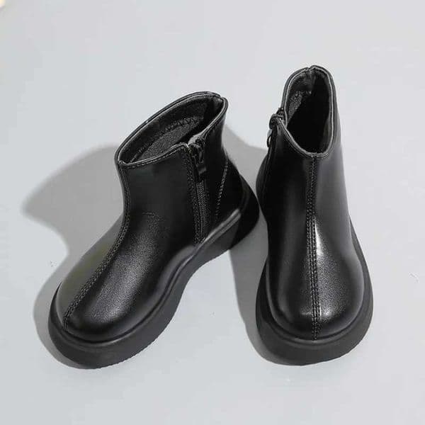 High Quality Childrens autumn boots fashionable round toe PU leather childrens single boots shoulder Versatile Spring girls ankle boots thick sole T241102