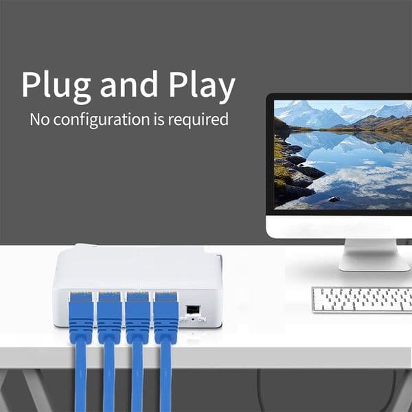 4 Port POE Extender 10/100Mbps 1 to 3 Network Switch Repeater with IEEE802.3af Plug&Play for PoE Switch NVR IP Camera AP